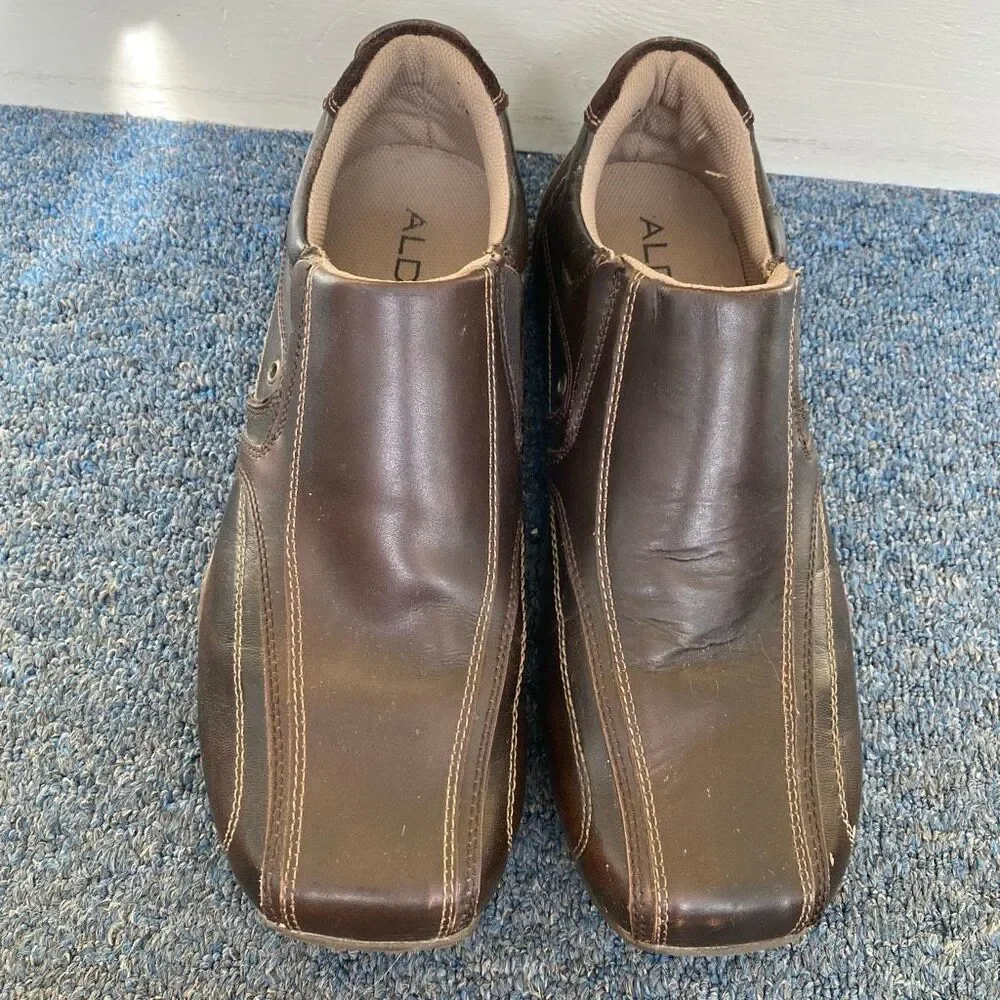 Aldo men 13 slip on leather casual shoes black
